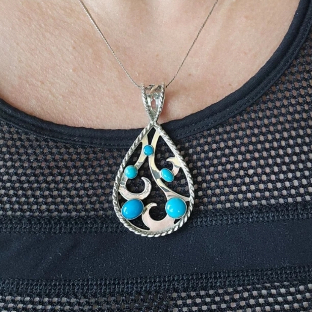 Mine finds Jay king sleeping beauty turquoise 925 pendant